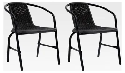 Produktbild von Gartenstühle 2 Stück aus Kunststoff-Rattan und Stahl, 110 kg