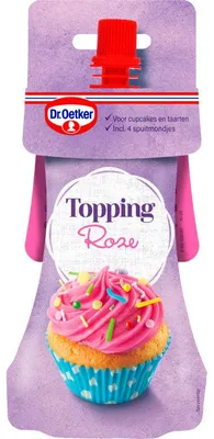 Produktbild von Dr. Oetker Topping Roze 140g – Feiner, cremiger Dessert-Topping in Rosa