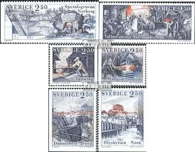 Produktbild von Briefmarken Schweden 1991 Mi 1678-1683 (kompl.Ausg.) postfrisch Eisenindustrie