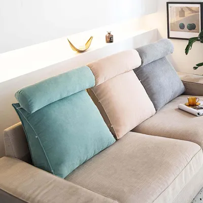 Image de Omgoods - Coussin triangulaire pour la lecture - Coussin de soutien lombaire réglable pour canapé