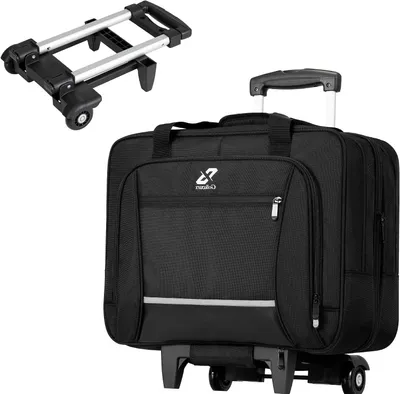 Productafbeelding van Laptoptas met Wielen - Reistas Trolley - Zakelijk Reizen - Uitbreidbaar Ontwerp - 15.6 Inch Laptop - Zwart