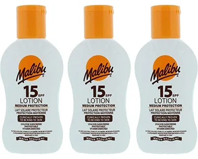 Produktbild von Malibu Schutzlotion SPF15 Wasserfeste Lotion 100ml x3pcs