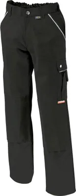 A pair of black work pants.