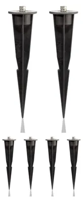 Productafbeelding van ledscom.de: 6 x grondspies voor tuinverlichting, zwart, 17 cm, diameter 45 mm
