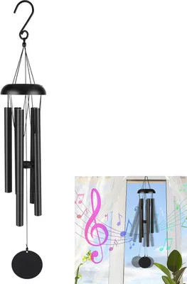 Produktbild von Windspiel für draußen, 80 cm, 5 Metallröhren, angenehme Melodie, dekoratives Windspiel, geeignet für Garten, Innenhof, Dekoration