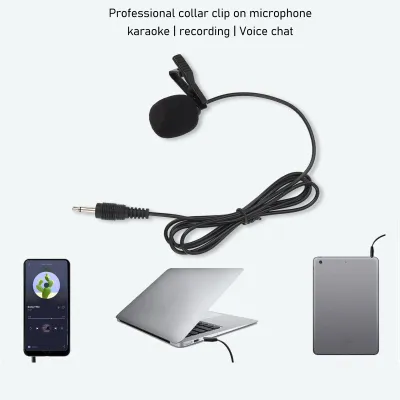 Obrázok produktu pre Lavalier mikrofón pre počítače, malý klopový, s potlačením šumu, klipový 3,5 mm držiak na notebook