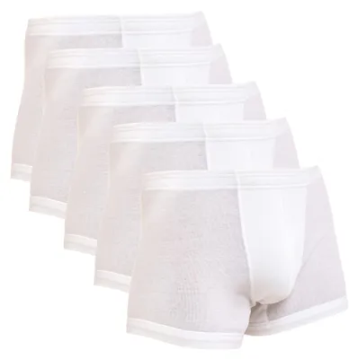 Produktbild von HERMKO 3901 5er Pack Herren Pant aus 100% Baumwolle mit elastischem Börtchen, Größe:D 12 = EU 6XL, Farbe:weiß