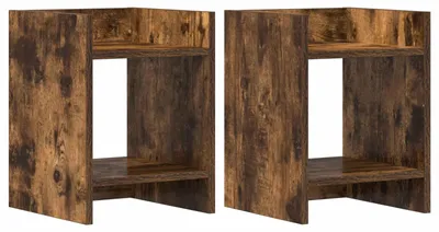 Produktbild von Eleganten-Stil Pflanzenständer 2er Set,Blumentopfregal, Ausstellungsregal,Modernes Design, Geräucherte Eiche 30x30x40 cm - Pflanztische - Möbel26