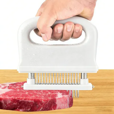 Fleischklopfer mit 48 Edelstahlnadeln, Zartmacher, schwarz