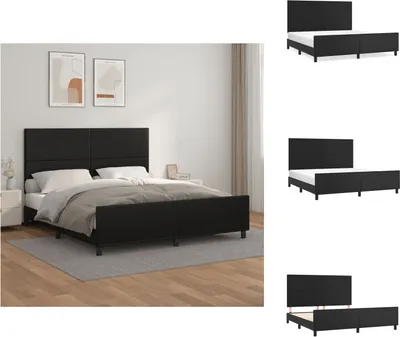 Immagine prodotto di vidaXL Struttura letto con testiera nera 160x200 cm in Pelle finta - Letti e strutture letto