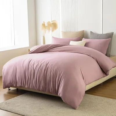 Obrázok produktu pre Súprava obliečok 200 x 200 cm, ružová, 100% polyesterové mikrovlákno, s obliečkami na vankúše 80 x 80 cm, do