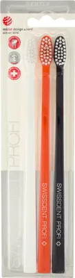Obrázok produktu pre Swissdent Gentle Extra-Soft zubní kartáčky (černý, oranžový, bílý) 3 ks