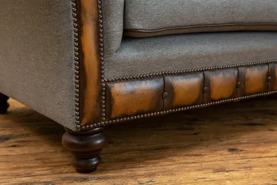 Produktbild von Graue Chesterfield Stoffsofa Couch Couchen Sofa Sitz Sofas Textil Neu Polster