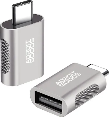 Obrázok produktu pre AdroitGoods 2x adaptér USB-C na USB-A - USB 3.1 - prevodník - hliníkovo strieborný - silikónové držadlo