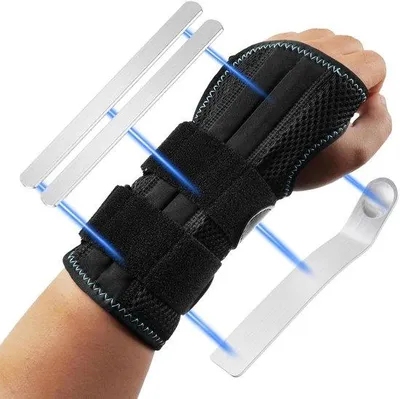 Immagine prodotto di Tutore per gomito con 3 stecche metalliche per uomo e donna - Supporto per mano destra o sinistra in caso di tendinite, dolori articolari e per alleviare il dolore - Taglia L