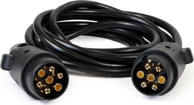 Obrázek produktu pro Wiltec 7pólový prodlužovací kabel 3 m, kabel pro přívěsy PVC, robustní elektrický kabel se 2 zástrčkami, 7žilový kabel pro přívěsy a karavany