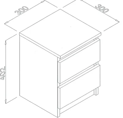 Obrázok produktu pre VBChome Nočný stolík 30 x 30 x 40 cm Dub Artisan - antracit Nočný stolík s 2 zásuvkami do spálne Bezúchytková kancelária Moderný dub Artisan - antracit