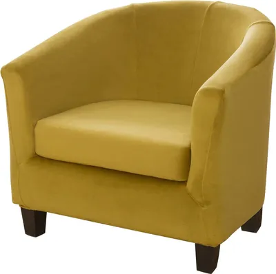 Obrázek produktu pro Topchances Kryt židle Club Chair Slipcover, Velvet Tub Chair Sofa Cover pro Cafe Chair Club Chair Lounge Chair Cocktail Chair (Yellow)
