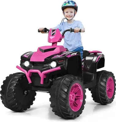 Produktbild von GOPLUS 12V Kinder-Elektroquad, Batteriebetriebenes Auto mit LED-Scheinwerfern, Musik, Hupe, USB, Bluetooth, Radio, Langsamer Start, Hohe/Niedrige Geschwindigkeit, Quad Motorrad