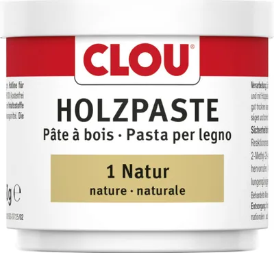 Produktbild von Clou Holzpaste natur 150 g zum Ausbessern von Holzfehlstellen für innen & außen