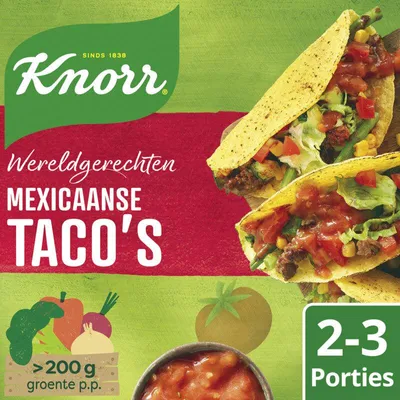 Produktbild von Knorr Wereldgerechten Mexicaanse Taco's 139g – Würzige Taco-Mischung für authentischen Geschmack