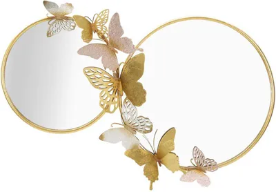 Produktbild von Mauro Ferretti Wandspiegel Doppelte Farfalle Rosa 81x3x52,5 cm gold rosa