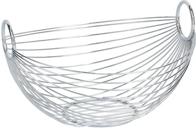 Image de ZELLER Corbeille à fruits Corbeille à légumes Coupe à fruits en métal Corbeille décorative chromée 28 x 25,5 cm