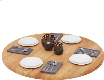 Produktbild von LAMO Manufaktur Tischplatte rund 100 cm aus Naturholz | Holzplatte für Esstisch, Küchentisch, Bistrotisch | Stärke: 40 mm | Farbe: Dunkel