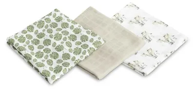 Produktbild von Bambus-Mullwindeln 3er-Set, Elefant grau, 70 x 80 cm