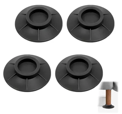 4 Anti-Vibrationsgleiter, Gummipads, Antirutschmatte, schwarz