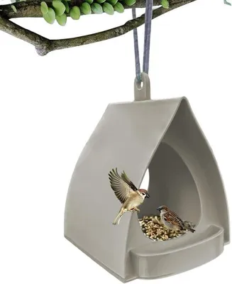 Produktbild von Vogelhäuschen - Vogelfutter - 26,7 x 20,9 x 14,4 cm - Grau