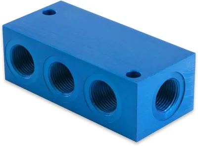 Productafbeelding van 4-voudige verdeellijst voor perslucht en water - Aluminium schroefdraadfittingen G 1/2" tot 16 bar