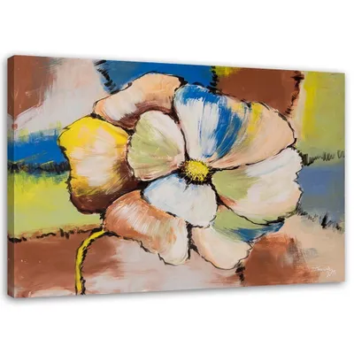 Produktbild von Leinwandbild bunte blumen 60x40 cm Feeby farbe wandbild bereit zum aufhängen