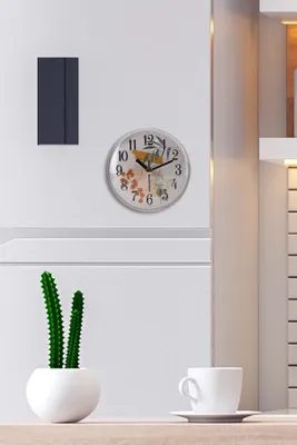 Zdjęcie produktu dla Wallity, Myk2047-12, zegar ścienny, wielokolorowy, 100% PLASTIK, 11 x 11 cm