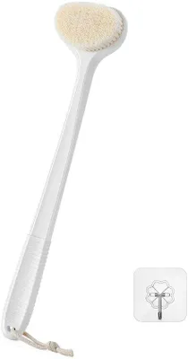 Immagine prodotto di Strumento esfoliante da bagno, massaggiatore lungo 43 cm, per schiena e piedi, di peso medio, bianco
