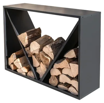 Produktbild von Westmann Stahl Kaminholzregal Schwarz 115x35x80 cm