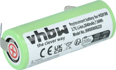 Produktbild von vhbw Akku kompatibel mit Philips Norelco RQ1290 Rasierer (2040 mAh, 3,7 V, Li-Ion)