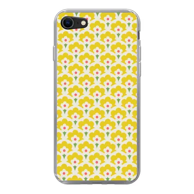 Produktbild von MuchoWow® Handyhülle Schutzhülle Hülle für iPhone SE 2022 Design - Retro - Siebziger Jahre - Gelb Silikon Softcase Handy Hülle - Schutzhülle