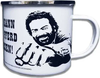 Produktbild von Bud Spencer Emaille Tasse Pferd Faust