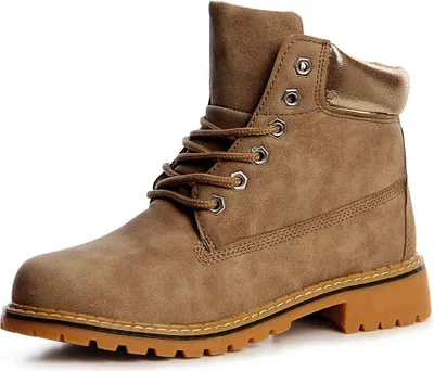 A single brown boot is shown against a white background.