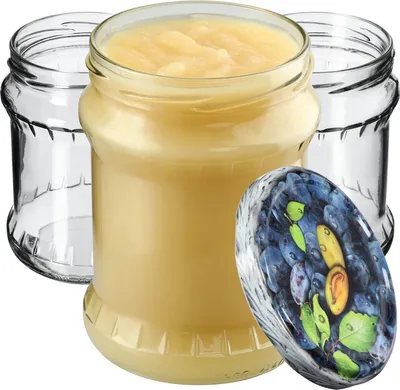 Image de KADAX Pots à confiture avec couvercle "Kisko", Pots à confiture, 500 ml, pruneaux, 16 pièces