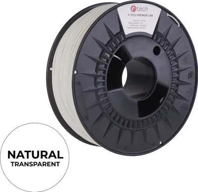 Obrázek produktu pro Tisková struna (filament) C-TECH PREMIUM LINE, ABS, natural, 1,75mm, 1kg