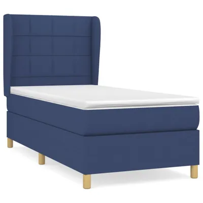 Produktbild von vidaXL Boxspringbett mit Matratze Blau 90x200 cm Stoff