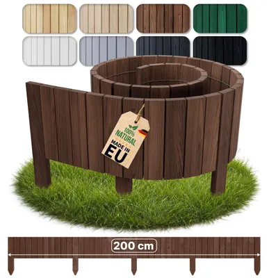 Immagine prodotto di Floranica Bordo Giardino Flessibile  10 x 200 cm Marrone scuro Bordi Aiuole Legno Bordura per Giardino Rollborder Palizzata