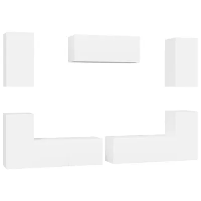 Produktbild von 7-tlg. TV-Schrank-Set Weiß Holzwerkstoff
