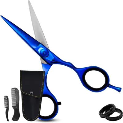 Produktbild von ONTAKI Premium Japanische Stahl Bart- & Schnurrbartschere (5,5") Mitternachtsblau