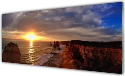 Produktbild von Acrylglasbilder 125x50 Wandbild Druck Meer Sonne Landschaft