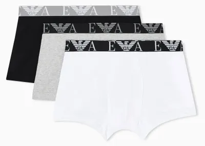 Produktbild von EMPORIO ARMANI Herren-Boxershorts, 3er-Pack, sichtbarer Gummizug, elastische Baumwolle, Art. EM000259 AF20668, EUR XXL - CN 180/100 - BR EEG - MX EEG, Cotone 95%,Elasthan 5%