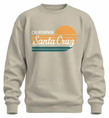 Immagine prodotto di Santa Cruz California Retro Sunset Surf Beach Coast Felpa Unisex Pullover, Natura, XXL