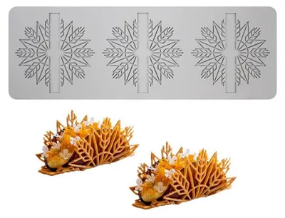 Produktbild von Silikonform Schneeflocke Elch Geweih Kuchen Deko DIY Zuckerpaste Schokolade Backform 29 x 10,2 x 0,3 cm